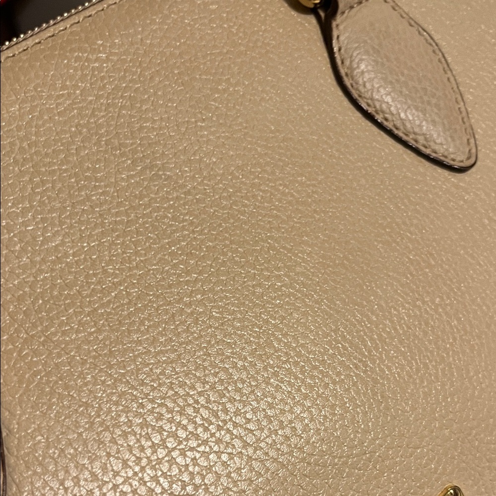 MCM Beige Leather Satchel with Gold Accents - Picture 9 of 16